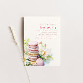 Tea Party Patisserie Uitnodiging met Macarons