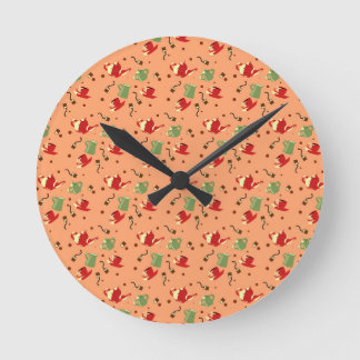  Tea Party Pattern - grillige theepotten, beker Ronde Klok