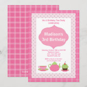 Tea Party Photo Invitation à la fête d'anniversair (Devant / Derrière)