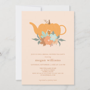 Tea Party Pumpkin Bridal Shower Invitation Kaart