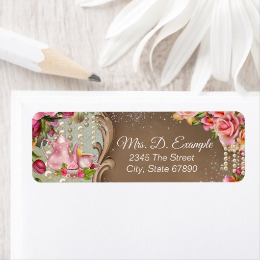 Tea Party retour adreslabels Etiket (Insitu)