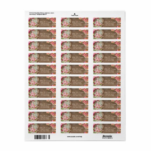 Tea Party retour adreslabels Etiket (Full Sheet)