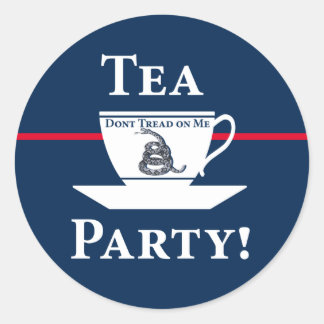 Tea Party. Ronde Sticker