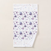 Tea Party rose et bleu aquarelle (Serviette à main)