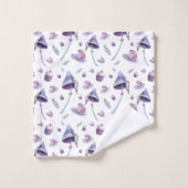 Tea Party rose et bleu aquarelle (Gant de toilette)