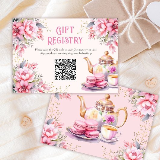 Tea Party rose Floral Anniversaire Carte d'enregis