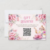 Tea Party rose Floral Anniversaire Carte d'enregis (Devant)