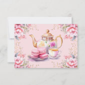 Tea Party rose Floral Anniversaire Carte d'enregis (Dos)