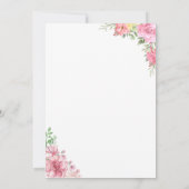 Tea Party rose Floral Invitation Anniversaire (Dos)