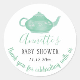 Tea Party Shabby Chic Baby shower | Dank u Ronde Sticker
