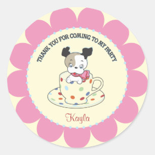 Tea Party Stickers Faveur Rétro