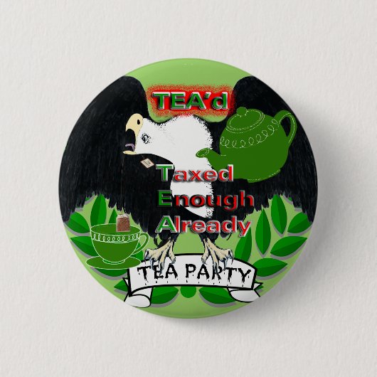 TEA Party Supply Ronde Button 5,7 Cm (Voorkant)