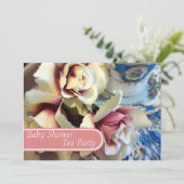 Tea Party Tea Cup Baby Shower-uitnodigingen Kaart (Staand voorkant)