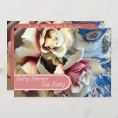 Tea Party Tea Cup Invitations de douche pour bébés (Devant / Derrière)