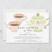 Tea Party Tea Pot & Cups Baby shower per post Kaart (Voorkant)