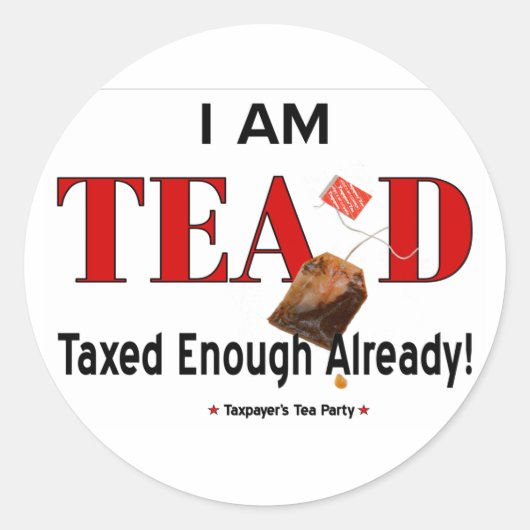 Tea Party TEA'd Sticker - Customisez-le ! (Devant)