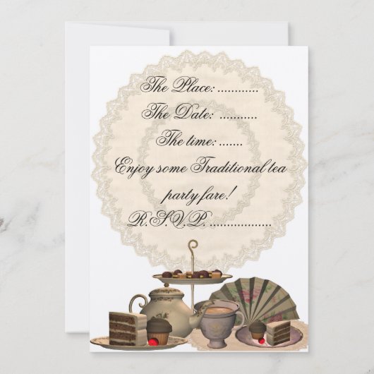 Tea Party - Uitnodiging (Achterkant)