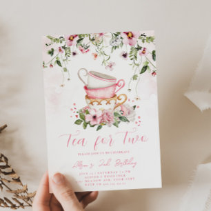 Tea Party Uitnodiging 2e verjaardag