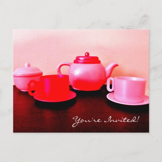 Tea Party Uitnodiging Briefkaart (Voorkant)