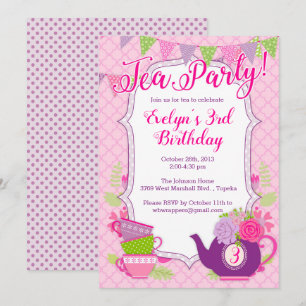 Tea Party Uitnodiging of Tea Party Uitnodiging voo