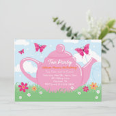Tea Party-uitnodigingen Kaart (Staand voorkant)