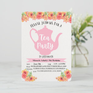 Tea Party-uitnodigingen voor meisjes