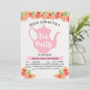 Tea Party-uitnodigingen voor meisjes Kaart