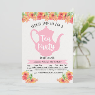 Tea Party-uitnodigingen voor meisjes Kaart