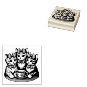 Tea Party van de Kittens Rubberstempel (Gestempeld)