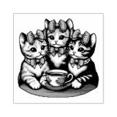 Tea Party van de Kittens Rubberstempel (Afrduk)