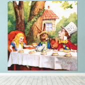 Tea Party van de Mad Hatter in Alice in Wonderland Canvas Afdruk (Insitu (Houten vloer))