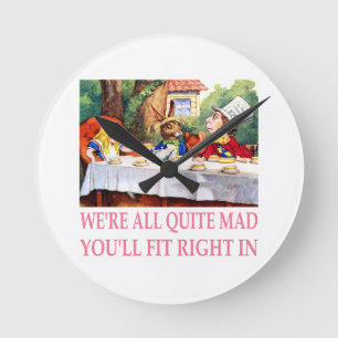 Tea Party van de Mad Hatter in Alice in Wonderland Ronde Klok