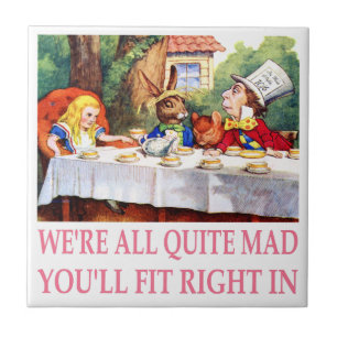 Tea Party van de Mad Hatter in Alice in Wonderland Tegeltje