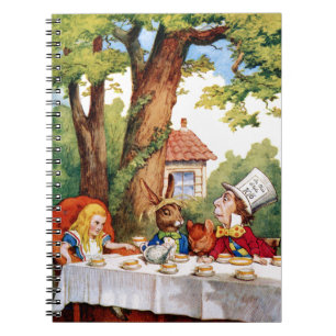 Tea Party van de Mad Hatter in Wonderland Notitieboek