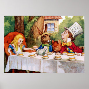 Tea Party van de Mad Hatter in Wonderland Poster