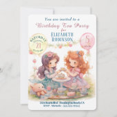 Tea Party verjaardagsfeestje uitnodiging (Voorkant)