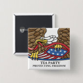 TEA PARTY VIERKANTE BUTTON 5,1 CM (Voorkant /achterkant)