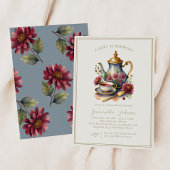 Tea Party vintage Baby shower d'automne Invitation