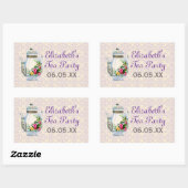 Tea Party Vintage violet Favoriser les autocollant (Feuille)