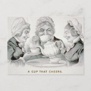  Tea Party-vrienden, een kopje dat juicht Briefkaart
