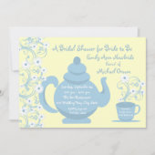 Tea Party Vrijgezellenfeest Blauw Kaart (Voorkant)