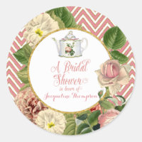 Tea Party Vrijgezellenfeest Chevron Stripes Roos