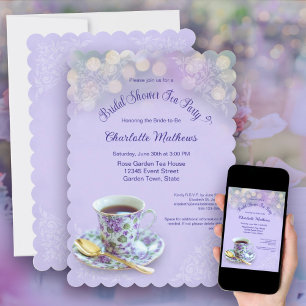 Tea Party Vrijgezellenfeest Lavendel Kaart