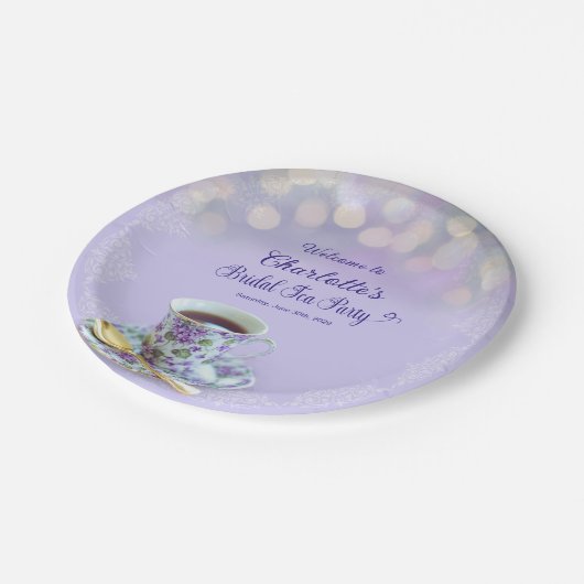 Tea Party Vrijgezellenfeest Lavendel Papieren Bordje (Gekanteld)