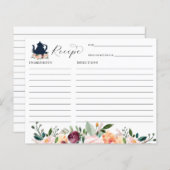 Tea Party Vrijgezellenfeest Recipcard (Voorkant / Achterkant)