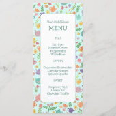 Tea Party Vrijgezellenfeest Schattige Kleurrijke C Menu (Voorkant)