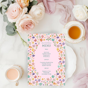 Tea Party Vrijgezellenfeest Schattige Kleurrijke C Menu