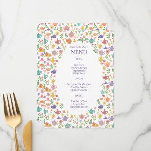 Tea Party Vrijgezellenfeest Schattige Kleurrijke C Menu