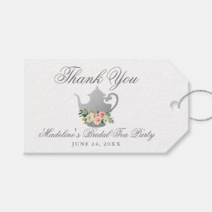 Tea Party Vrijgezellenfeest Silver Dank je Cadeaulabel