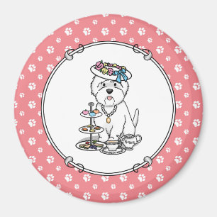 Tea Party Westie Dog West Highland White Terrier Magneet